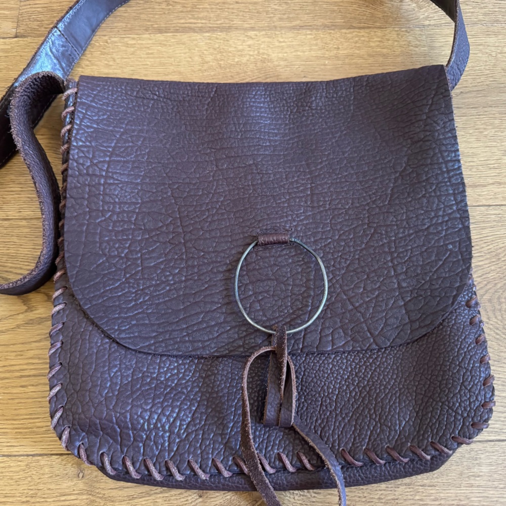 ann everett Real Leather Designer Bag Hobo Brown